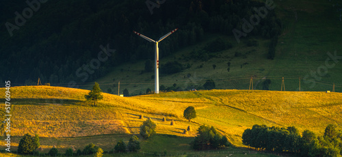 Fototapeta Naklejka Na Ścianę i Meble -  Landscape of the foothills near Nowy Sacz in Poland reminiscent of Italian Tuscany