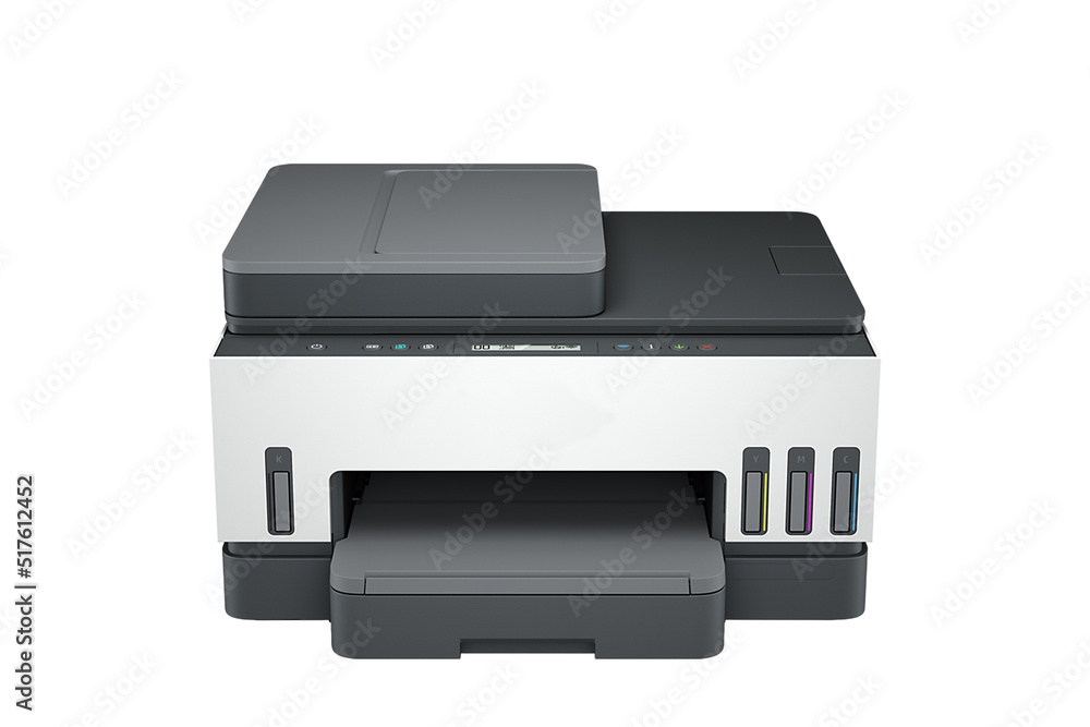Compact laser printer isolated on white background Compact laser printer isolated on white background