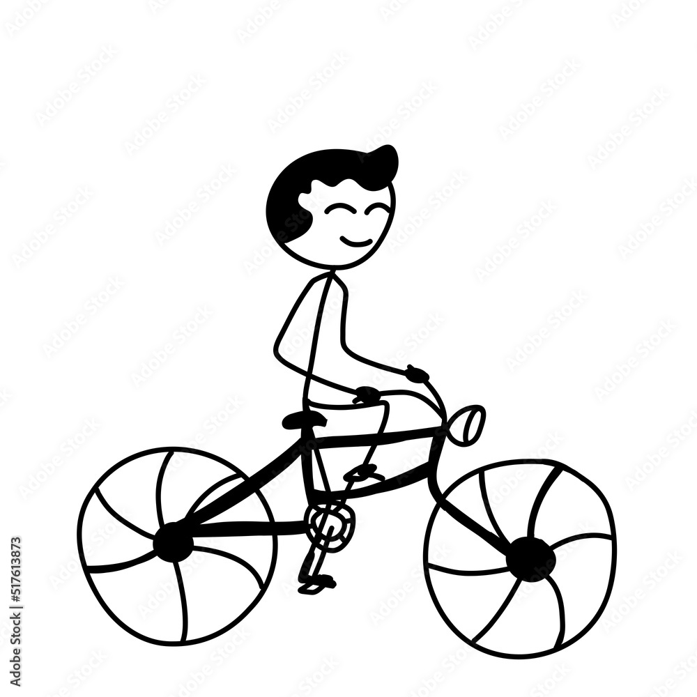 child enjoy summer activity riding bicycle on leisure in the garden child enjoy summer activity riding bicycle on leisure in the garden