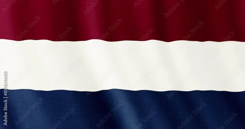 Dutch flag seamless loop animation. 4k animation background with flag of Netherlands. 4k resolution animated backdrop. Dutch flag seamless loop animation. 4k animation background with flag of Netherlands. 4k resolution animated backdrop.
