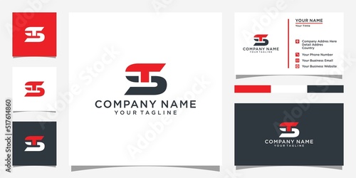 TS or ST letter logo design vector template.