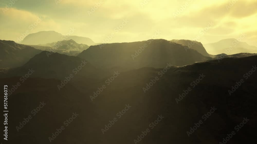 desert landscape of the Pamir Mountains in fog desert landscape of the Pamir Mountains in fog