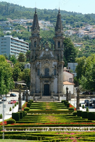 Igreja de Nossa Senhora da Consolação and Largo da Republica do Brasil in Guimaraes, Norte - Portugal 