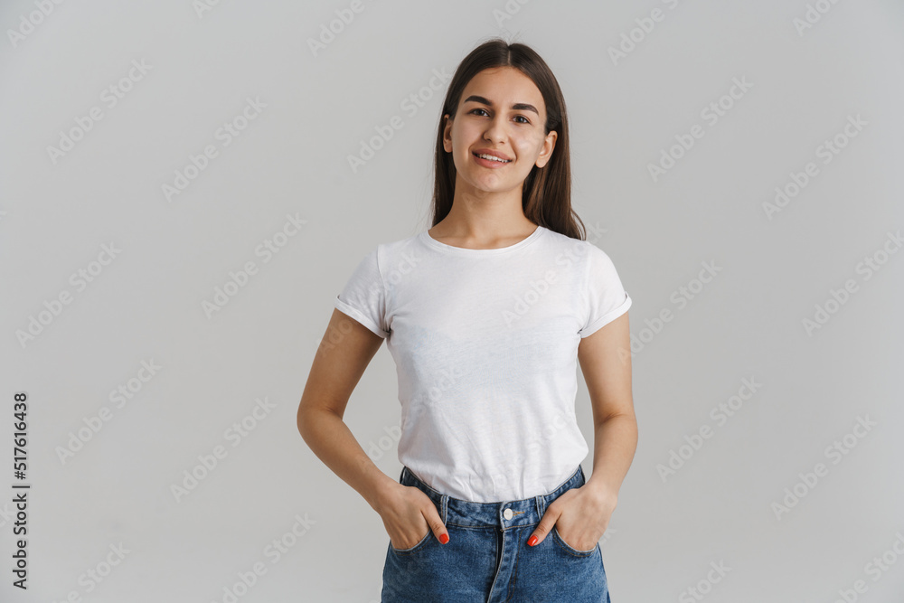 Portrait of a young casual white woman Portrait of a young casual white woman