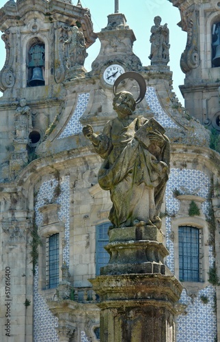Igreja de São Gualter  with saint statue in front, Guimarães - Portugal  photo