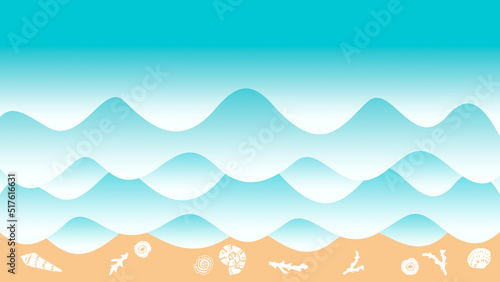 砂浜の貝殻と珊瑚、海のバックグラウンド © krarte