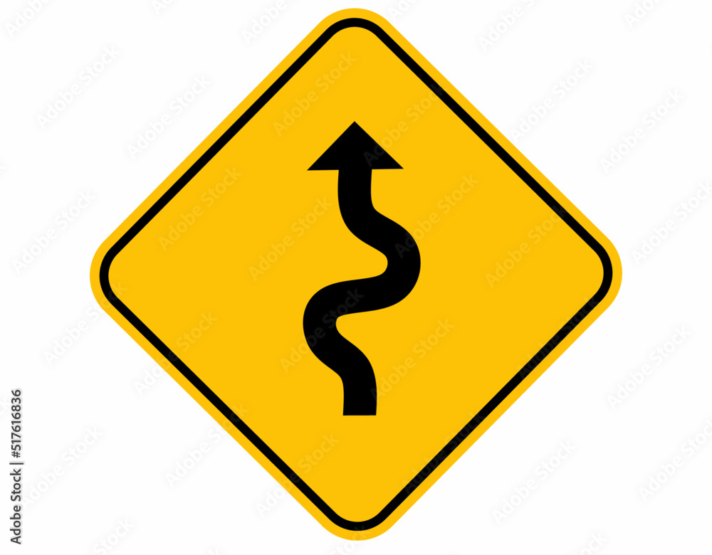 Winding road sign