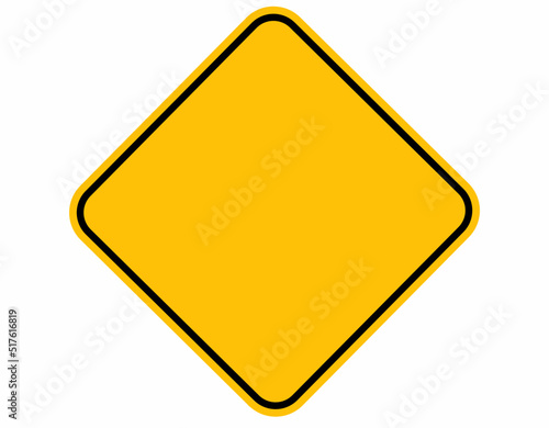 Free Download Yellow Rhombus blank sign road - GFXLoad