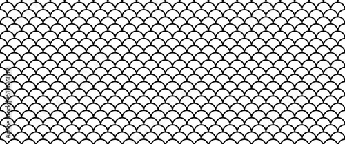outline fish scale seamless pattern.hand drawing fish skin pattern