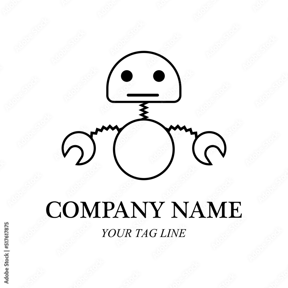 robot and logo symbol vector robot and logo symbol vector
