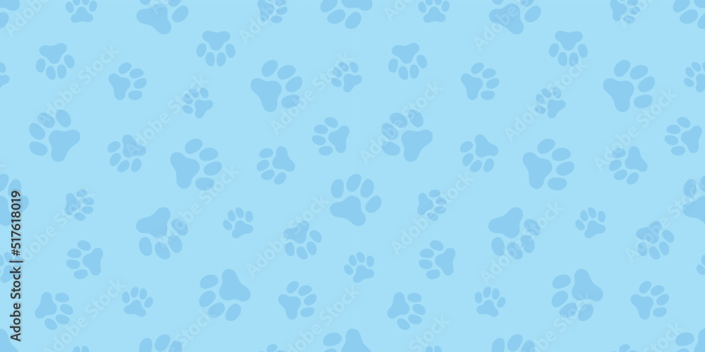 犬の足跡のパターン (Paw Prints Pattern. Vector Illustration) - obrazy, fototapety, plakaty 