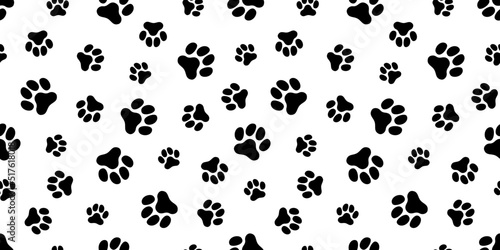 犬の足跡のパターン (Paw Prints Pattern. Vector Illustration)