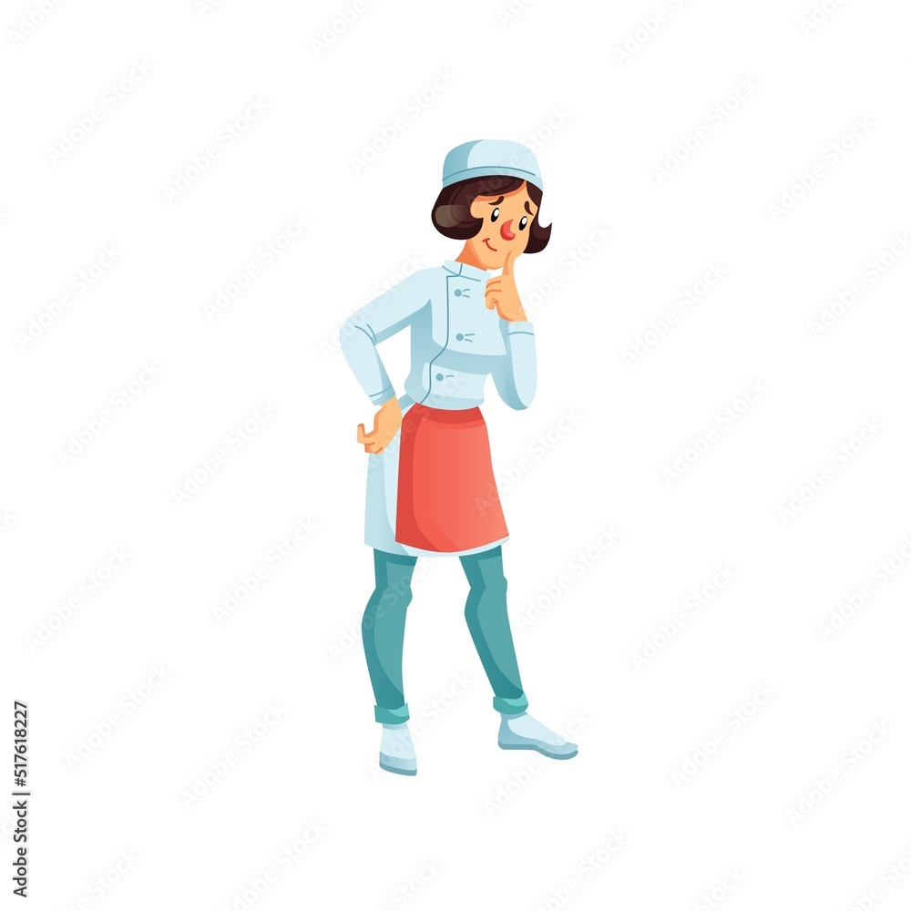 Vector cartoon flat woman character chef assistant at work-restaurant catering industry staff,professional food cooking workflow concept,web site banner ad design Vector cartoon flat woman character chef assistant at work-restaurant catering industry staff,professional food cooking workflow concept,web site banner ad design