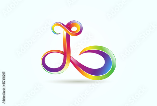 Abstract Initial L Infinity Logo, Gradient letter L and two infinity icon combination, suitable for technology, brand and company logos, vector illustration