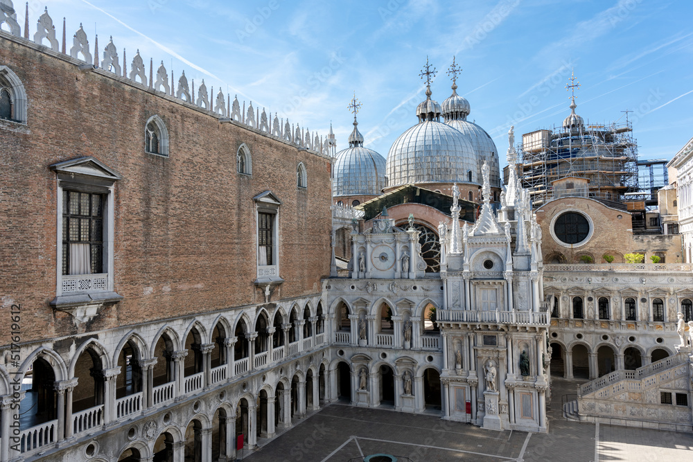 panorama with architectures of the city of venice