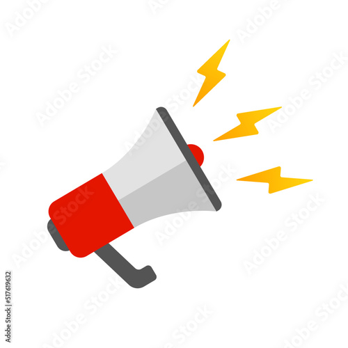 Megaphone flat logo icon bullhorn Loud speaker vector illustration