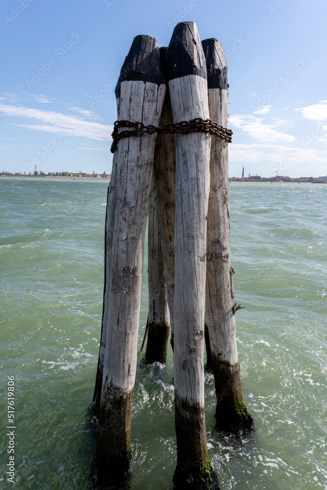 The briccola is a nautical structure used to indicate the waterways in the lagoons of Venice