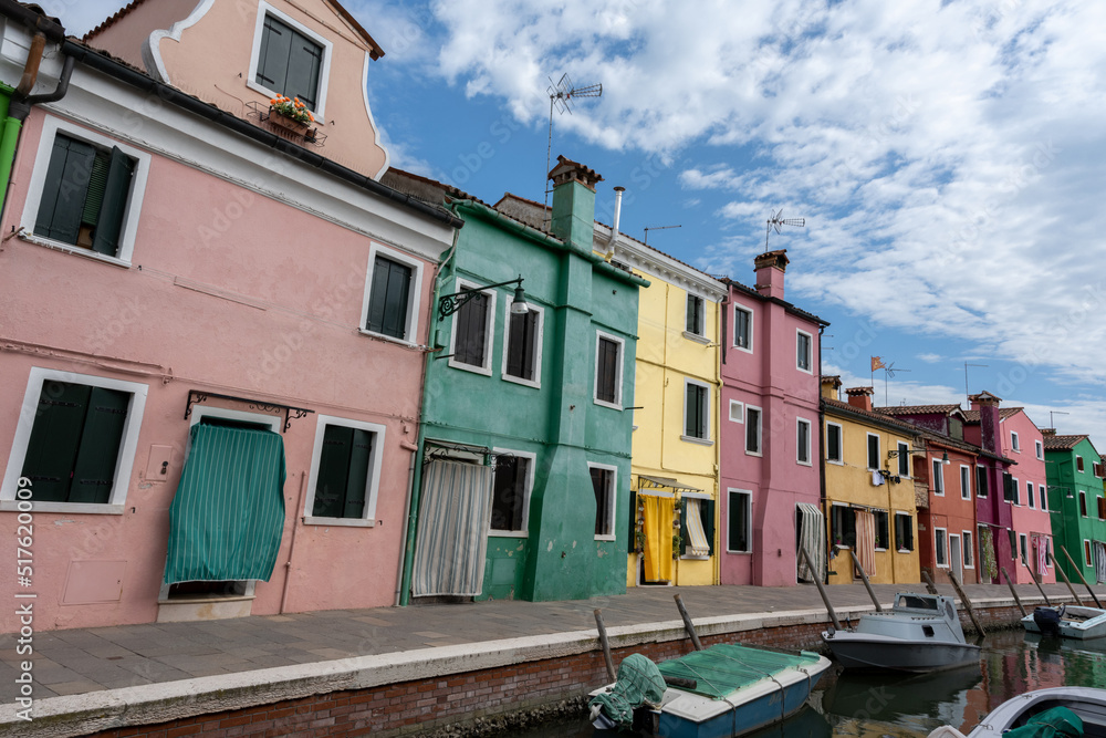 architectural panorama of the colors of Burano