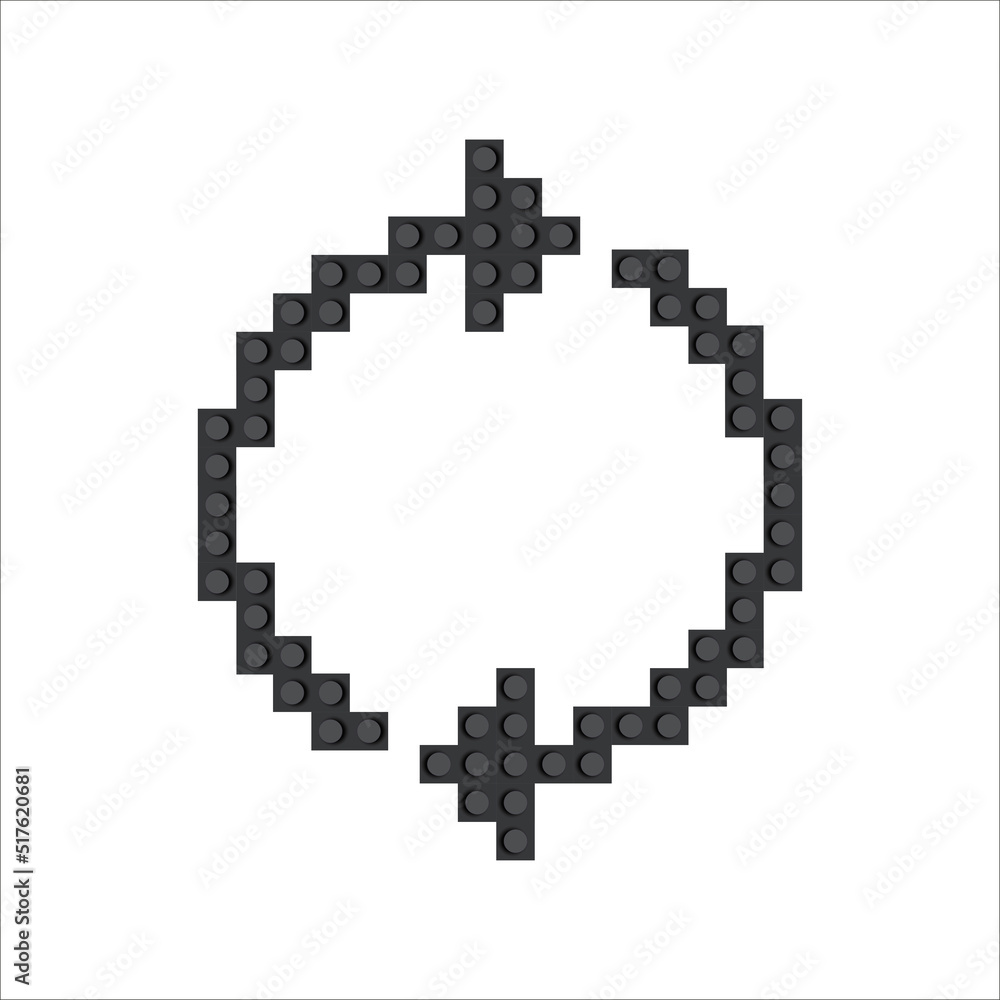 Returned Arrows icon. on a white background. made from the constructor