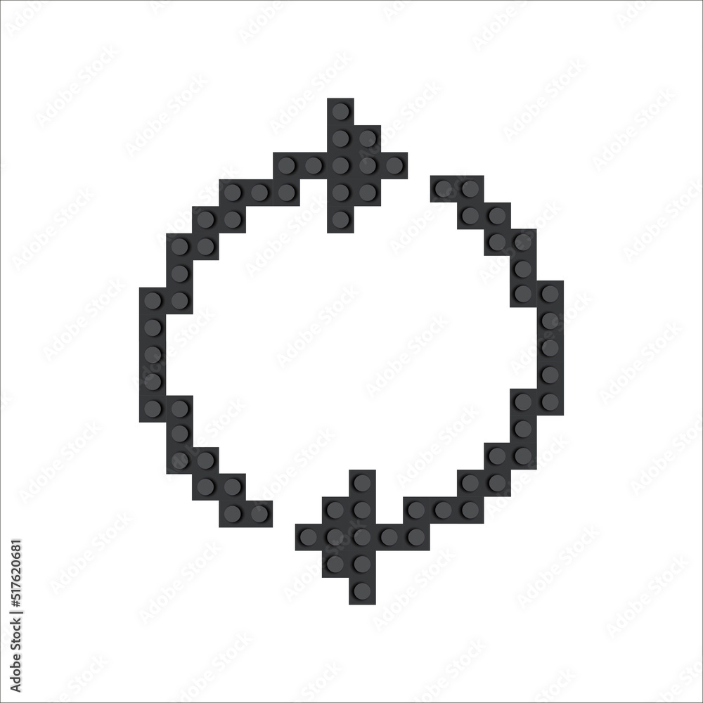 Returned Arrows icon. on a white background. made from the constructor Returned Arrows icon. on a white background. made from the constructor
