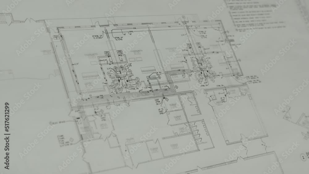 complicated HVAC blueprint plans on white paper complicated HVAC blueprint plans on white paper
