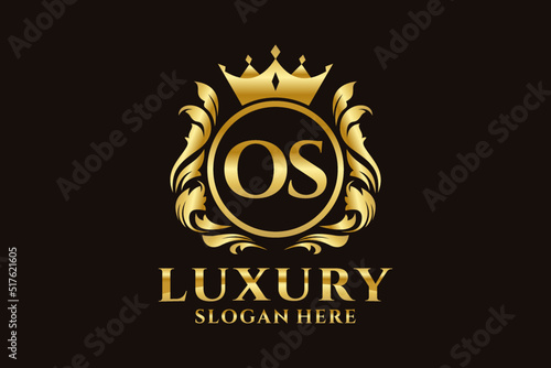 Initial OS Letter Royal Luxury Logo template in vector art for luxurious branding projects and other vector illustration.