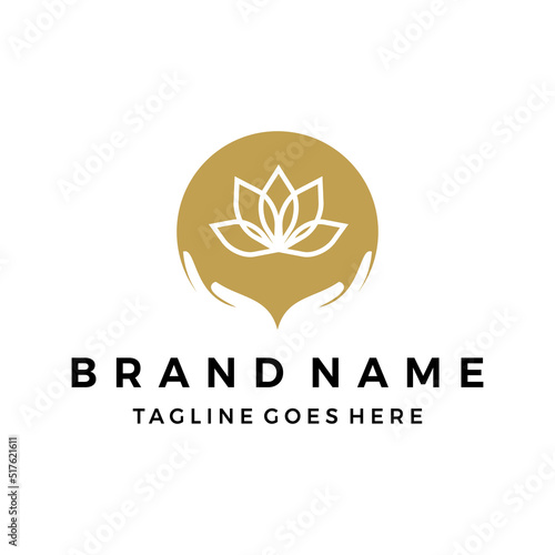 lotus care beauty salon logo design vector