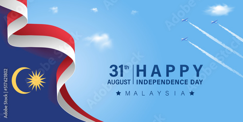 Happy 31st August Malaysia Independence Day Vector Illustration. Petronas Tower Design for 65th National Day Poster Banner Template. Twin Tower and Flag of Malaysia