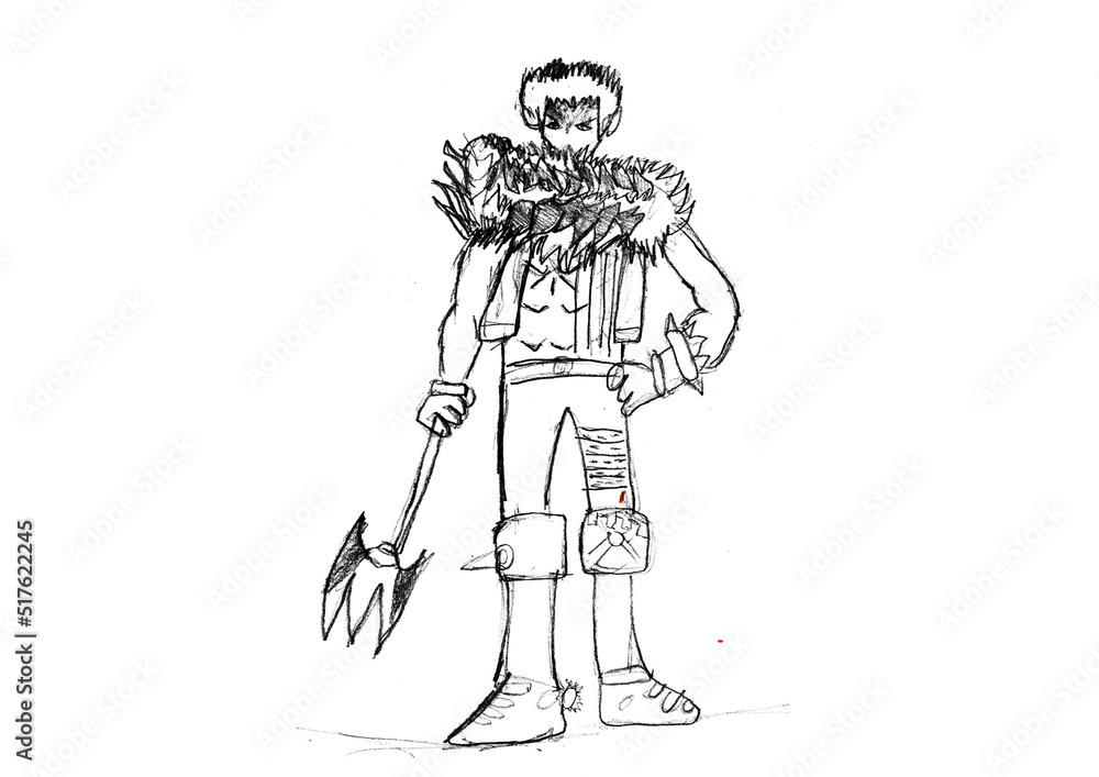 Fototapeta premium Children's drawings a cartoon image and line drawings