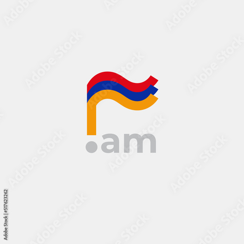 Armenia flag icon. Original simple design of the armenian flag, map marker. Design element, template national poster with am domain. State patriotic banner of armenia. Vector illustration