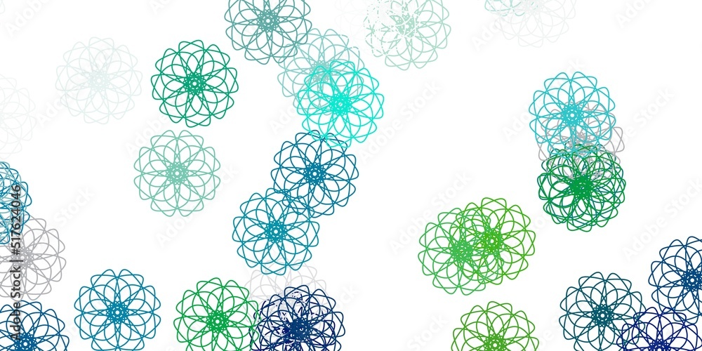 Light blue, green vector natural layout with flowers. Light blue, green vector natural layout with flowers.