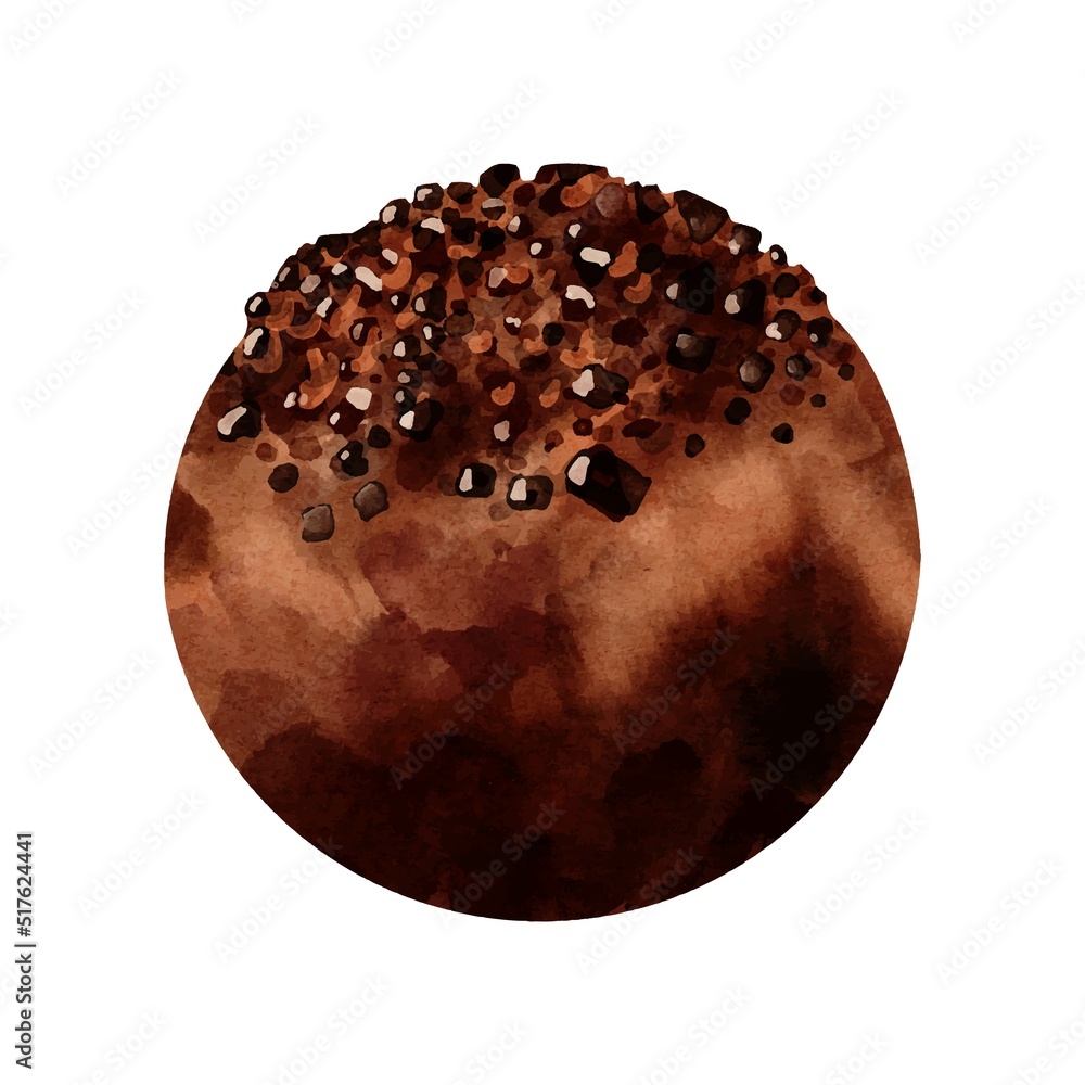 Fototapeta premium Dark Chocolate bar watercolor vector on white background