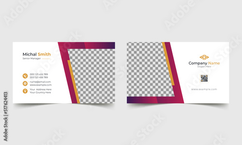 Modern business card template. Flat design vector abstract creative