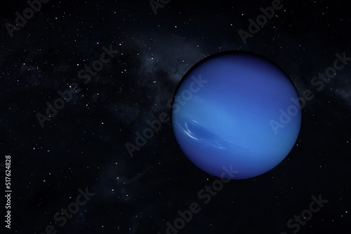Neptune is one of the planets in the solar system. 3d illustration