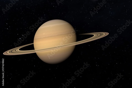 Saturn is one of the planets in the solar system. 3d illustration