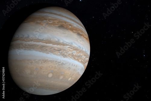 Jupiter is one of the planets in the solar system. 3d illustration