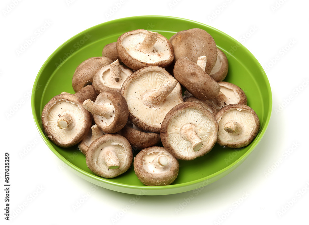 Shiitake mushroom on the White background Shiitake mushroom on the White background