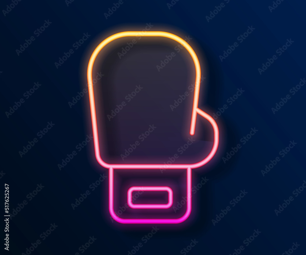 Glowing neon line Boxing glove icon isolated on black background. Vector Glowing neon line Boxing glove icon isolated on black background. Vector