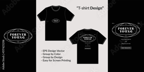 Typography forever young streetwear theme design for premium tshirt vector clothing merchandise
