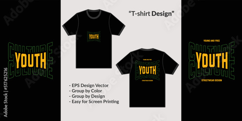 Youth culture typography streetwear theme design for premium tshirt vector clothing merchandise