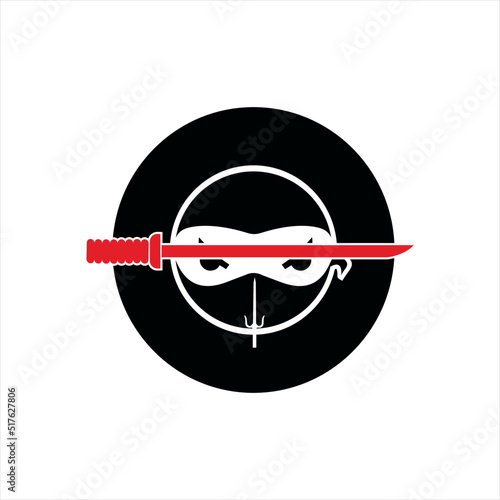 Ninja vector logo. Japanese sei dagger