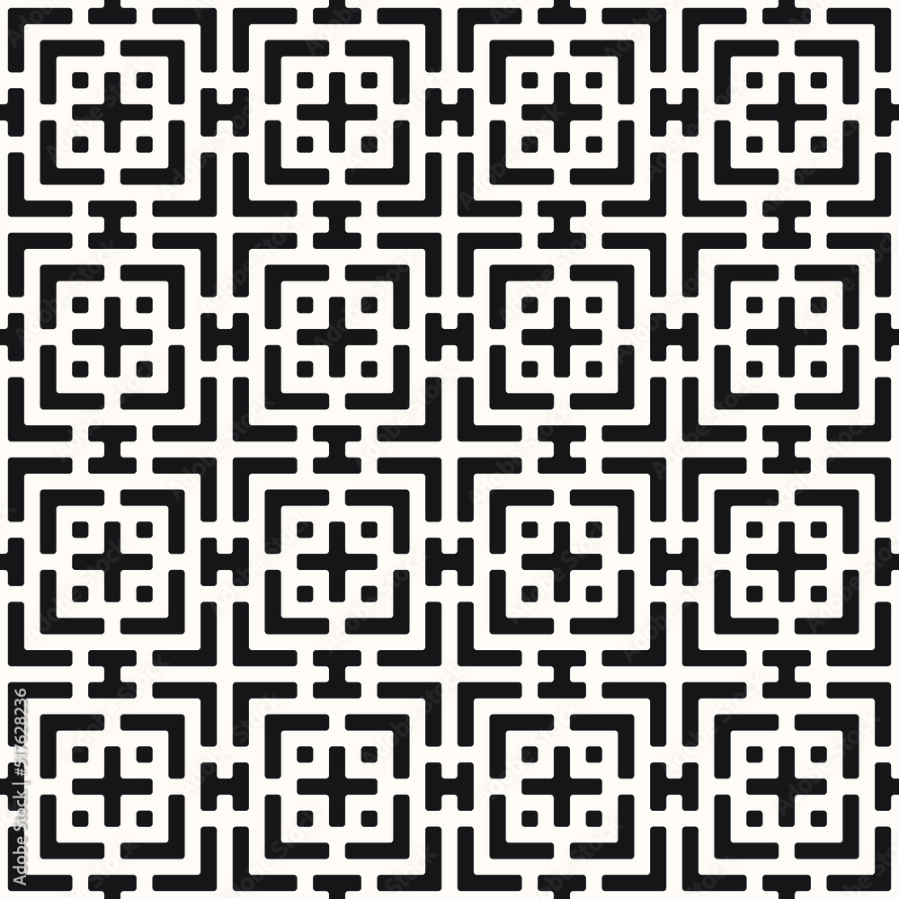 Vector Geometric Seamless Monochrome Pattern Vector Geometric Seamless Monochrome Pattern