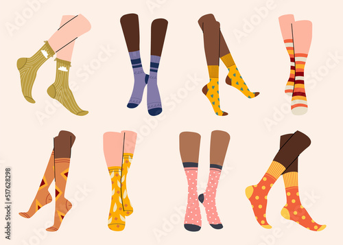 Woman stocking vector cartoon set icon. Vector illustration fashion sock on white background. Isolated cartoon set icon woman stocking.