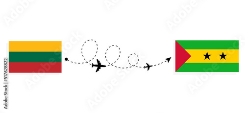 Flight and travel from Lithuania to Sao Tome and Principe by passenger airplane Travel concept
