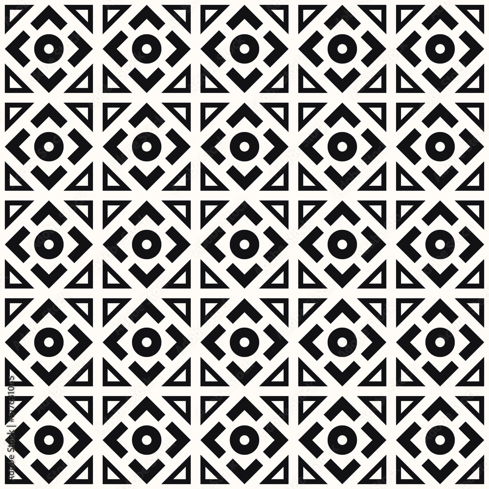 Vector Geometric Seamless Monochrome Pattern Vector Geometric Seamless Monochrome Pattern