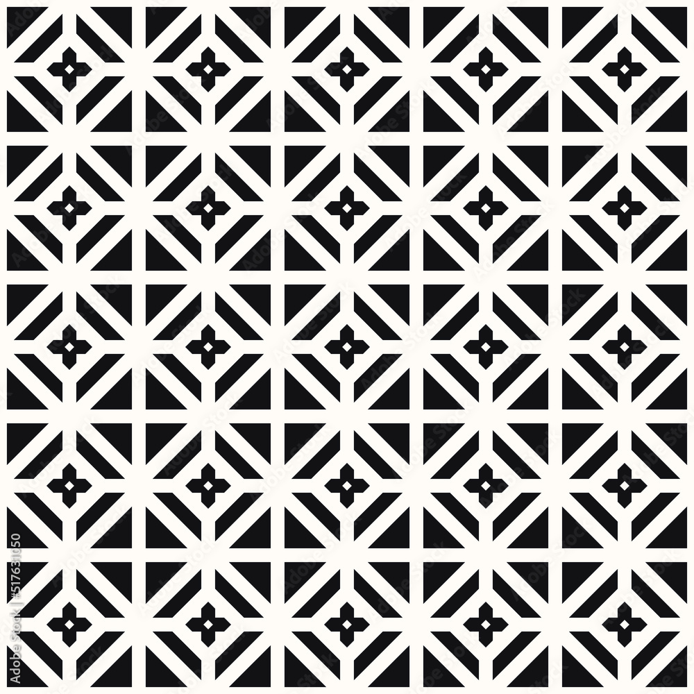 Vector Geometric Seamless Monochrome Pattern Vector Geometric Seamless Monochrome Pattern