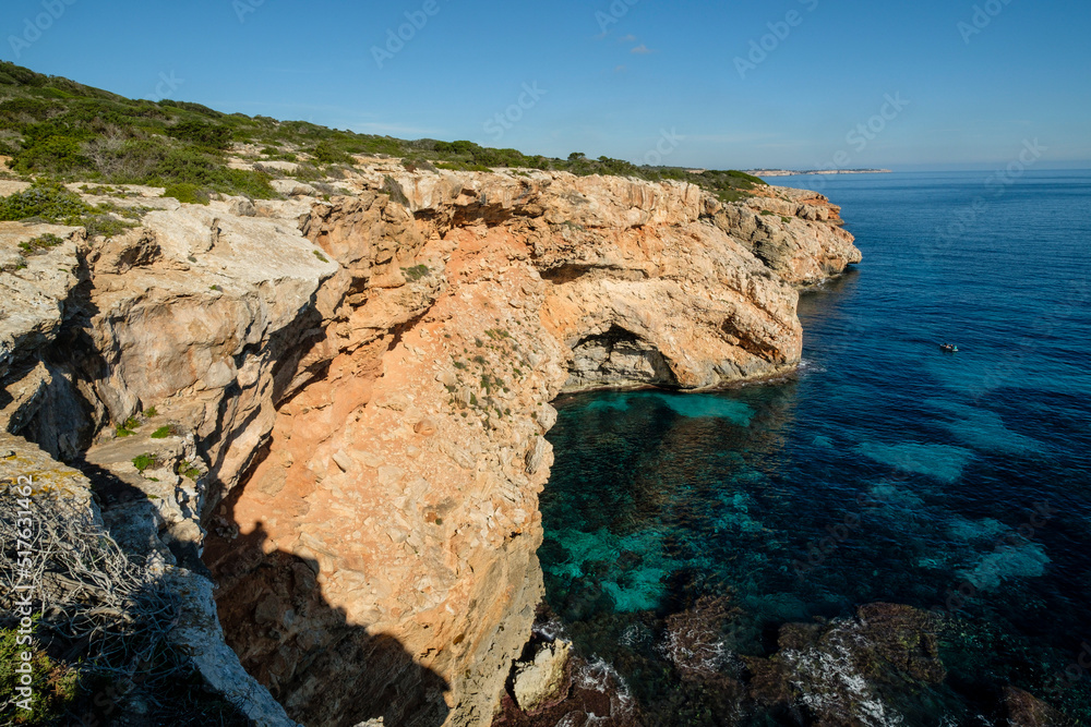 S´Olla des Bastons, Natural area of special interest (ANEI) between Cap Salines and Cala Marmols, Santanyi, Mallorca, balearic islands, spain, europe