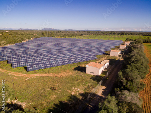 Solar photovoltaic park Marina de llucmajor, Mallorca, balearic islands, spain, europe photo