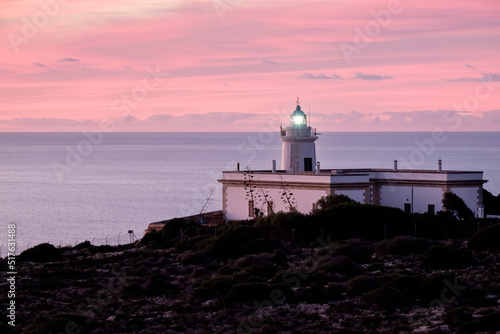 lighthouse of Cap Blanc Built in 1862., Llucmajor, Mallorca, balearic islands, spain, europe © Tolo