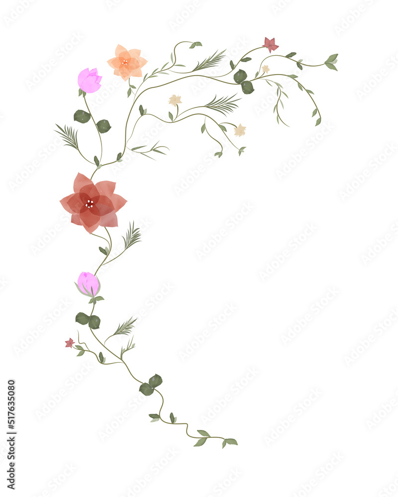 flowers with watercolor paints for background